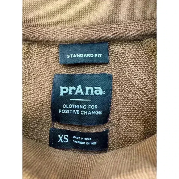 Prana NWT SnakeBite XS Gender Neutral Sweatshirt Tan Brown Outdoor Hike Workout - Picture 5 of 14